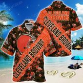 NFL Cleveland Browns Orange Hawaiian Shirt V3