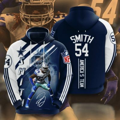 NFL Dallas Cowboys Jaylon Smith Blue White Pullover Hoodie
