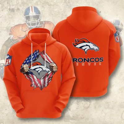 NFL Denver Broncos Tearing Open Logo Pullover Hoodie