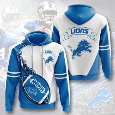 NFL Detroit Lions Honolulu Blue Fire Pullover Hoodie