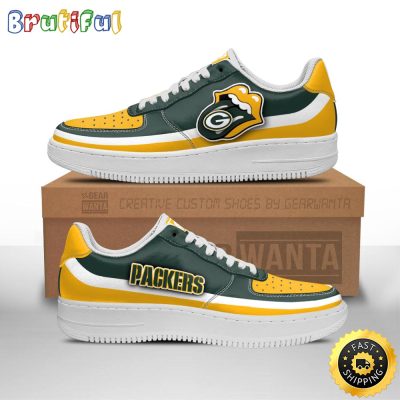 NFL Green Bay Packers Air Force 1 Shoes Sexy Lips For Fans