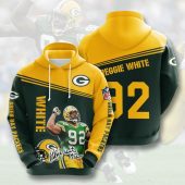 NFL Green Bay Packers Reggie White Dark Green Gold Pullover Hoodie