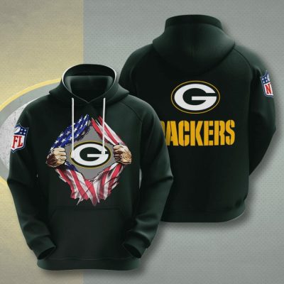 NFL Green Bay Packers Tearing Open Logo Pullover Hoodie