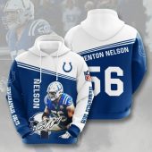 NFL Indianapolis Colts Quenton Nelson Blue White Pullover Hoodie