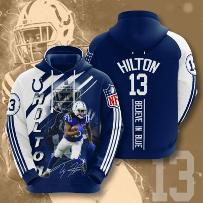NFL Indianapolis Colts T. Y. Hilton Blue White Pullover Hoodie