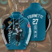 NFL Jacksonville Jaguars Leonard Fournette Teal Black Pullover Hoodie