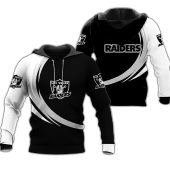 NFL Las Vegas Raiders Black White Pullover Hoodie