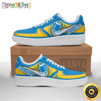 NFL Los Angeles Chargers Air Force 1 Shoes Football Sneaker Shoes