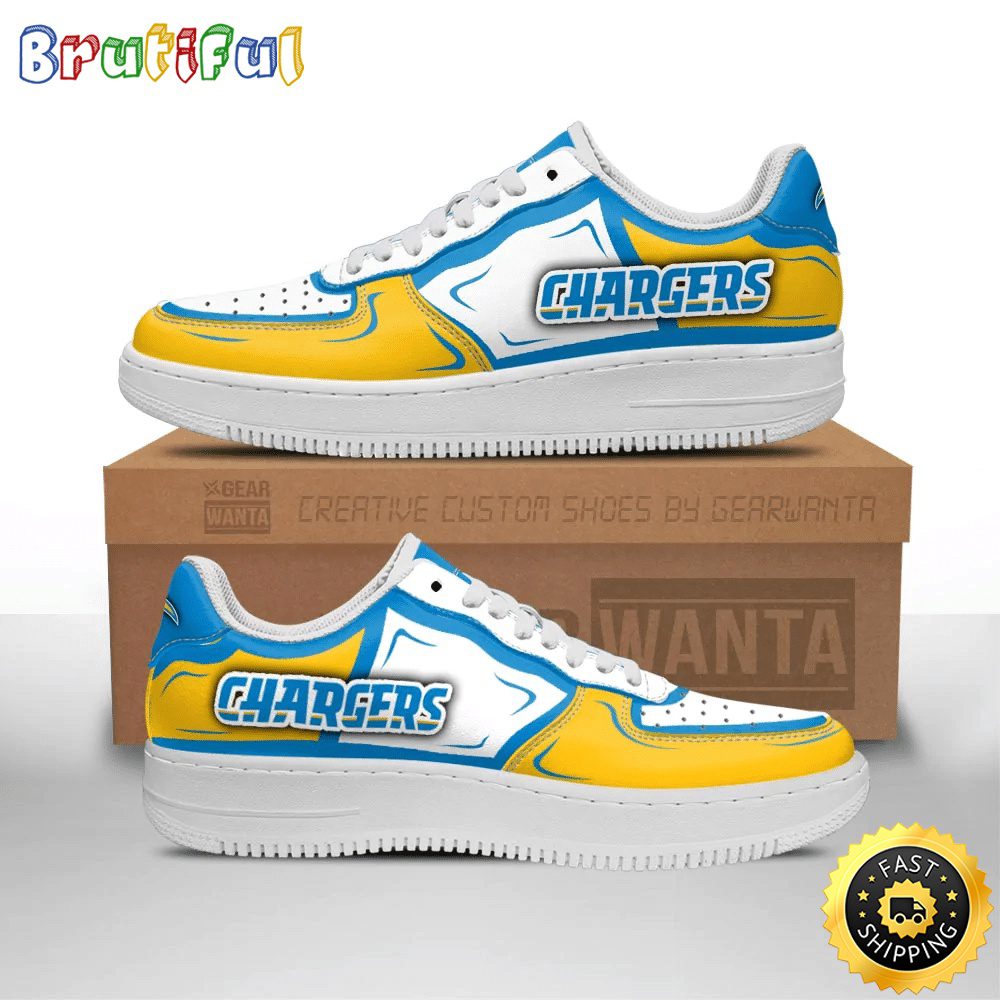 NFL Los Angeles Chargers Air Force 1 Shoes Football Sports Sneaker Shoes NFL Los Angeles Chargers Air Force 1 Shoes Football Sports Sneaker Shoes
