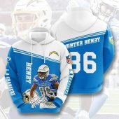 NFL Los Angeles Chargers Hunter Henry Powder Blue White Pullover Hoodie