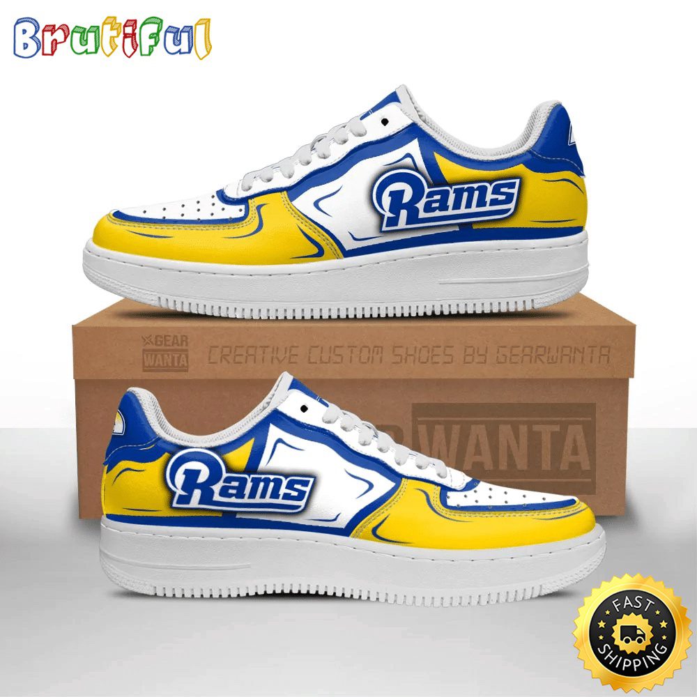 NFL Los Angeles Rams Air Force 1 Shoes Football Sports Sneaker Shoes NFL Los Angeles Rams Air Force 1 Shoes Football Sports Sneaker Shoes