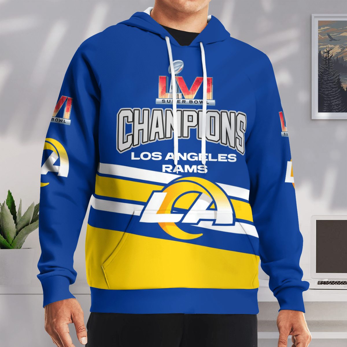 NFL Los Angeles Rams Super Bowl LVI Champions Pullover Hoodie NFL Los Angeles Rams Super Bowl LVI Champions Pullover Hoodie