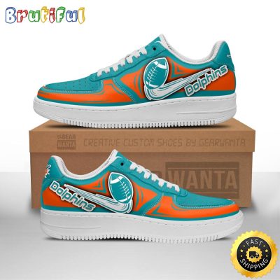 NFL Miami Dolphins Air Force 1 Shoes Football Sneaker Shoes