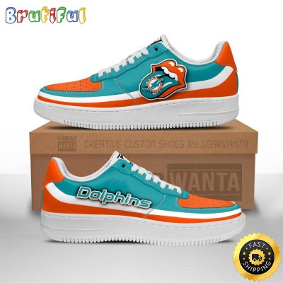 NFL Miami Dolphins Air Force 1 Shoes Sexy Lips For Fans