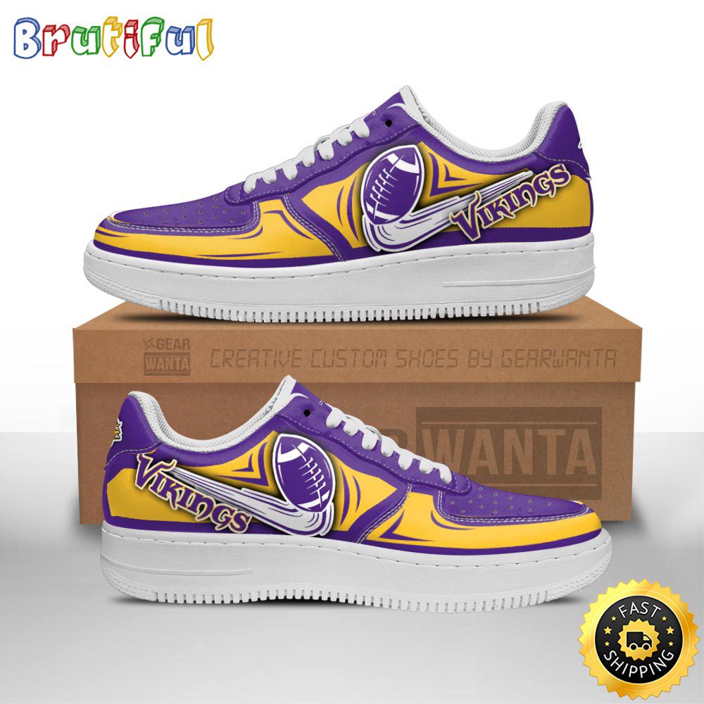 NFL Minnesota Vikings Air Force 1 Shoes Football Sneaker Shoes NFL Minnesota Vikings Air Force 1 Shoes Football Sneaker Shoes