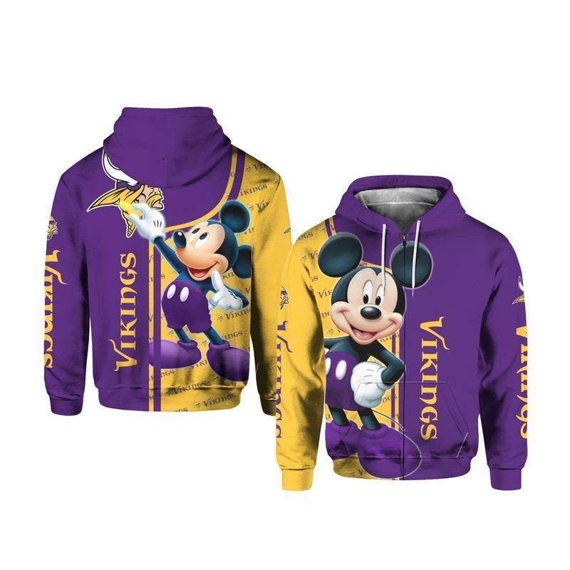 NFL Minnesota Vikings Mickey Pullover Hoodie NFL Minnesota Vikings Mickey Pullover Hoodie