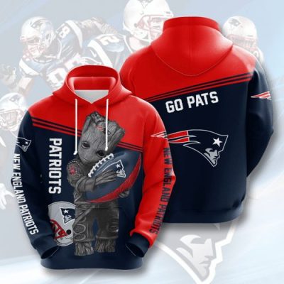 NFL New England Patriots Baby Groot Pullover Hoodie