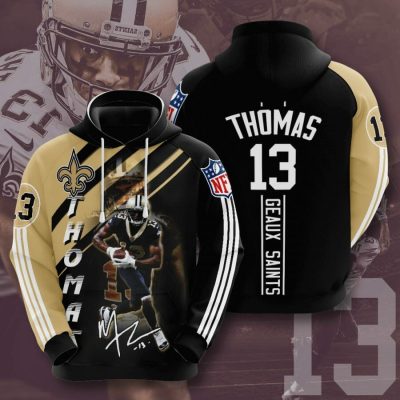 NFL New Orleans Saints Michael Thomas Old Gold Black Pullover Hoodie
