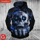 NFL New York Giants Black Skull Pullover Hoodie