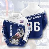 NFL New York Giants Darius Slayton Dark Blue White Pullover Hoodie
