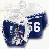 NFL New York Giants Lawrence Taylor Dark Blue White Pullover Hoodie
