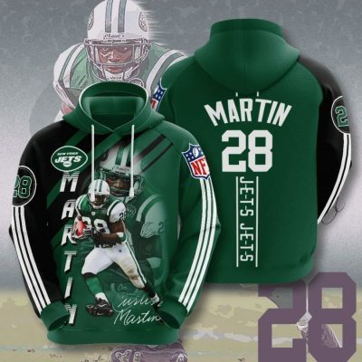 NFL New York Jets Curtis Martin Green Black Pullover Hoodie