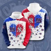 NFL New York Yankees & New York Giants Heart Pullover Hoodie