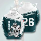 NFL Philadelphia Eagles Miles Sanders Green White Pullover Hoodie