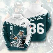 NFL Philadelphia Eagles Zach Ertz Green White Pullover Hoodie