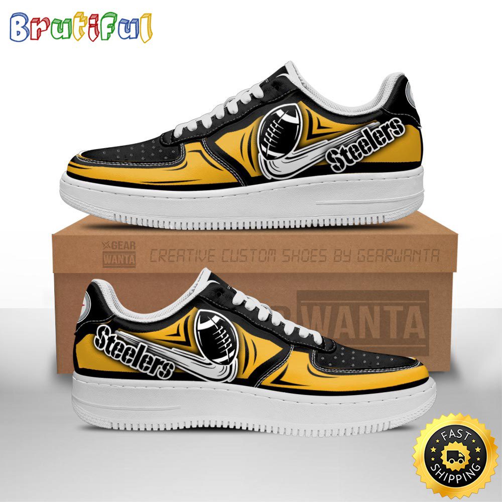 NFL Pittsburgh Steelers Air Force 1 Shoes Football Sneaker Shoes NFL Pittsburgh Steelers Air Force 1 Shoes Football Sneaker Shoes