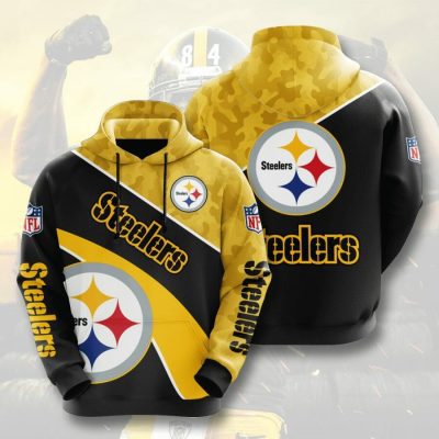 NFL Pittsburgh Steelers Black Gold Camo Pullover Hoodie V2
