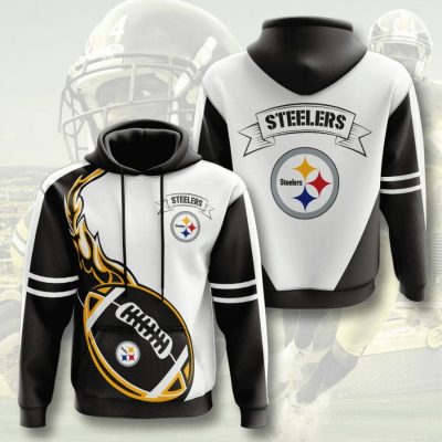 NFL Pittsburgh Steelers Black White Pullover Hoodie