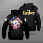 NFL Pittsburgh Steelers Tearing Open Logo Pullover Hoodie