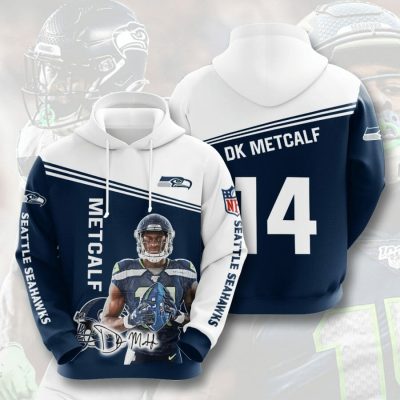 NFL Seattle Seahawks DK Metcalf Navy White Pullover Hoodie