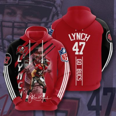 NFL Tampa Bay Buccaneers John Lynch Red Black Pullover Hoodie
