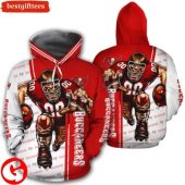 NFL Tampa Bay Buccaneers Red White Mascot Pullover Hoodie
