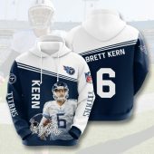 NFL Tennessee Titans Brett Kern Navy White Pullover Hoodie