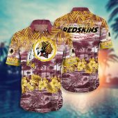 NFL Washington Redskins Flower Tropical Hawaiian Shirt