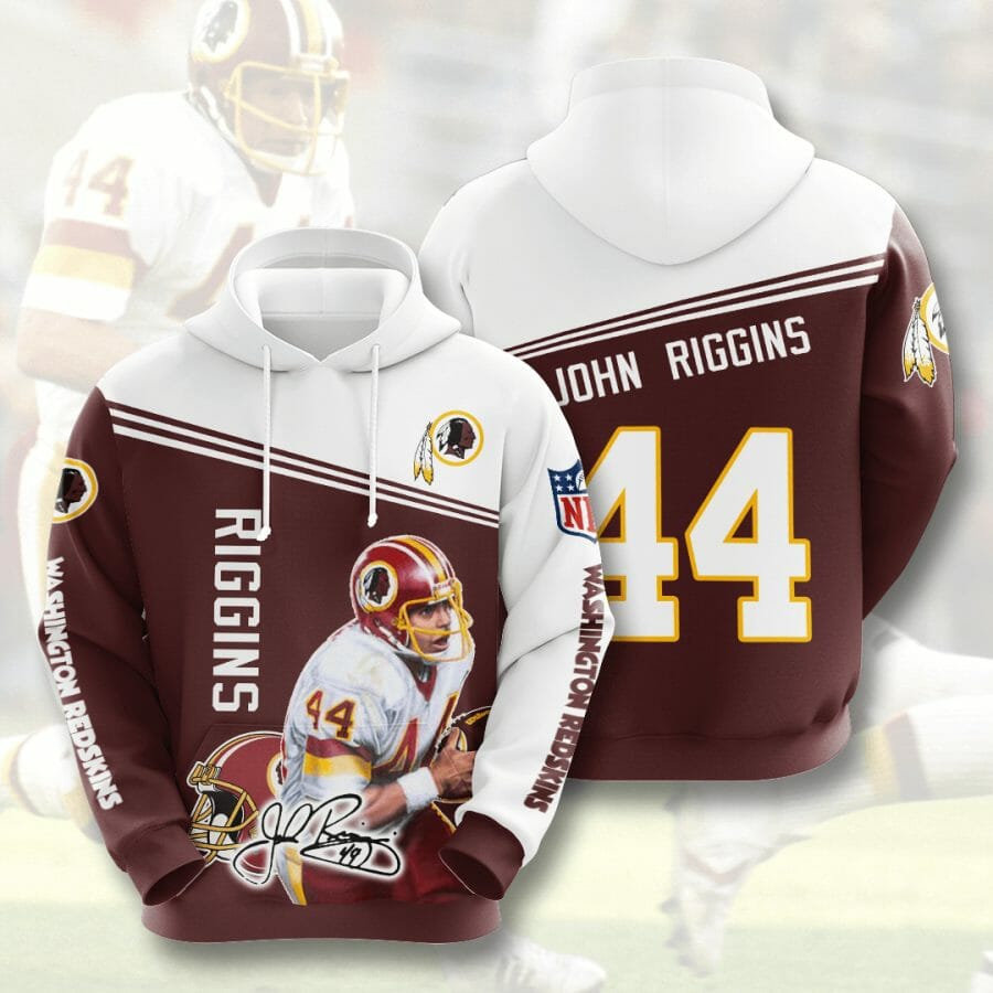NFL Washington Redskins John Riggins Burgundy White Pullover Hoodie NFL Washington Redskins John Riggins Burgundy White Pullover Hoodie