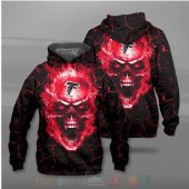 NFL Atlanta Falcons Black Red Skull Pullover Hoodie