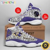 NFL Baltimore Ravens Custom Name Number Air Jordan 13 Shoes V5
