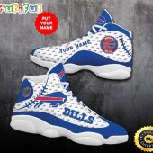 NFL Buffalo Bills Custom Name White Logo Air Jordan 13 Shoes V2