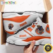 NFL Chicago Bears White Orange Stripes For Fans Air Jordan 13 Shoes
