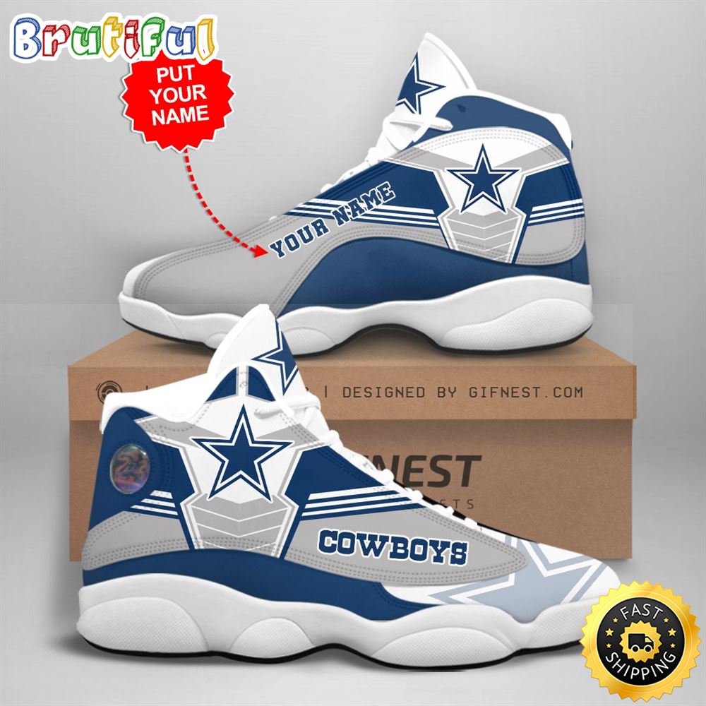 NFL Dallas Cowboys Custom Name Air Jordan 13 Shoes V2 NFL Dallas Cowboys Custom Name Air Jordan 13 Shoes V2