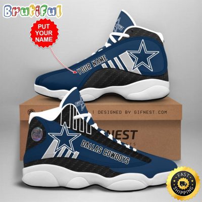 NFL Dallas Cowboys Custom Name Air Jordan 13 Shoes V3