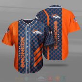 NFL Denver Broncos Orange Navy Blue Baseball Jersey V3