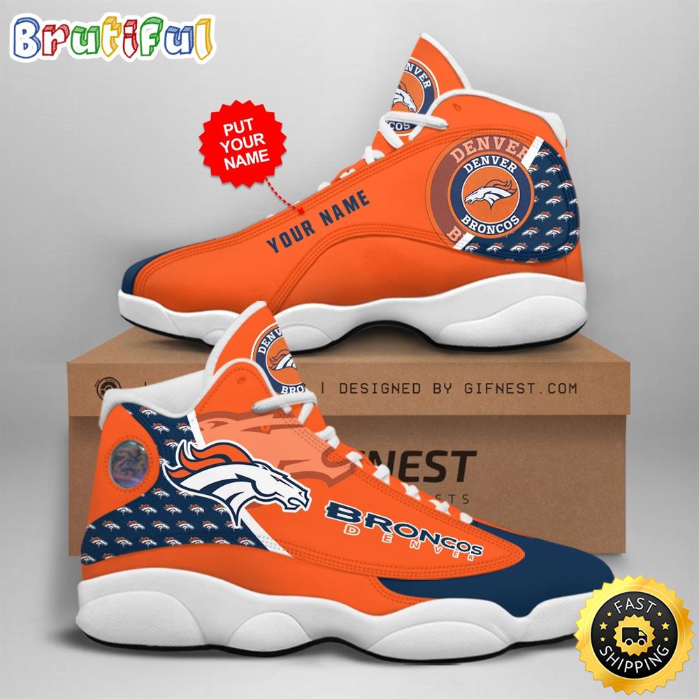 NFL Denver Broncos Custom Name Air Jordan 13 Shoes V1 NFL Denver Broncos Custom Name Air Jordan 13 Shoes V1