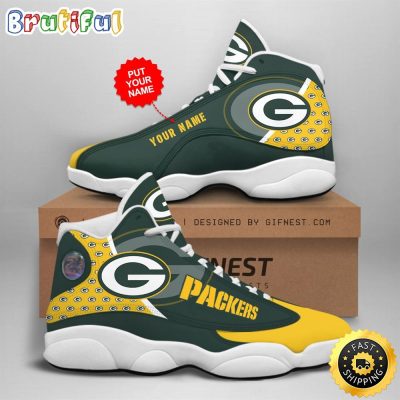 NFL Green Bay Packers Custom Name Air Jordan 13 Shoes V4