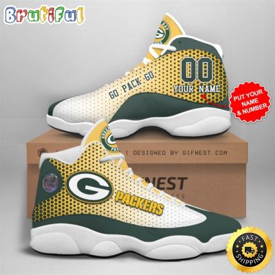 NFL Green Bay Packers Custom Name Air Jordan 13 Shoes V7