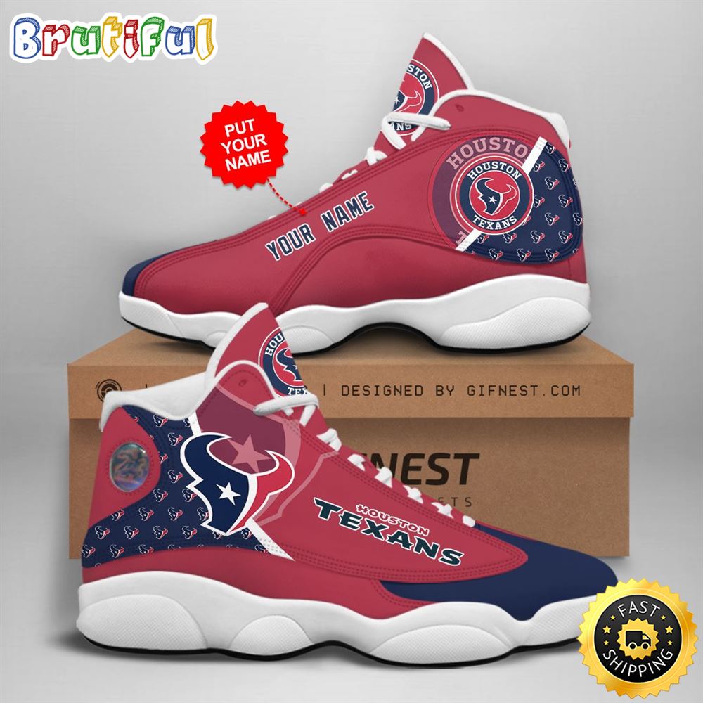 NFL Houston Texans Custom Name Air Jordan 13 Shoes V1 NFL Houston Texans Custom Name Air Jordan 13 Shoes V1